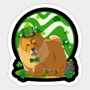 Chow Chow St Patricks Day Leprechaun Sticker